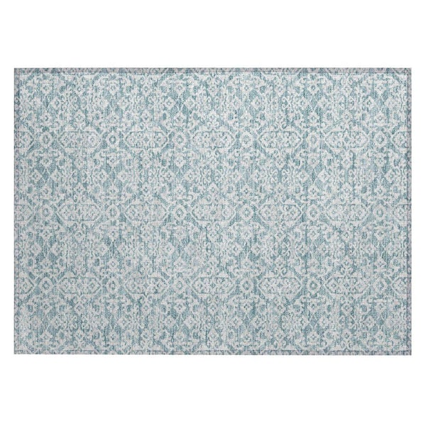 Chantille Machine Washable Indoor/Outdoor Abstract ACN2712 Teal 2 ft. x 3 ft. Accent Rug