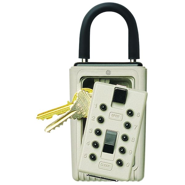 Kidde Portable 3-Key Lock Box with Pushbutton Combination Lock, Clay