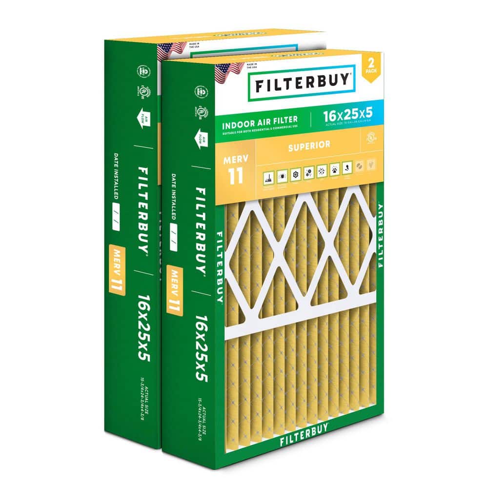 16 in. x 25 in. x 5 in. MERV 11 (FPR 7) Allergen Defense Pleated HVAC AC Furnace Air Filters for Honeywell (2-Pack) price history on PriceWatchPro