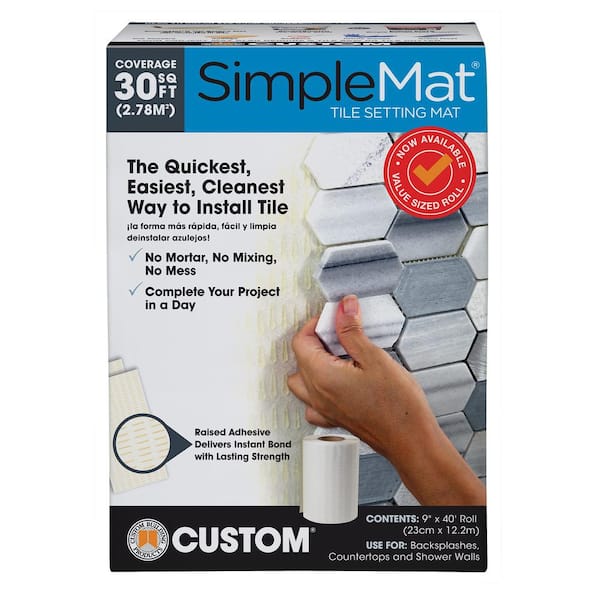 Custom Building Products SimpleMat 30 sq. ft. (9 in. W x 3.3 ft. L x 5 mm  T) Tile Setting Mat for Tile, Ceramic, Porcelain, Stone SMCR30 - The Home  Depot