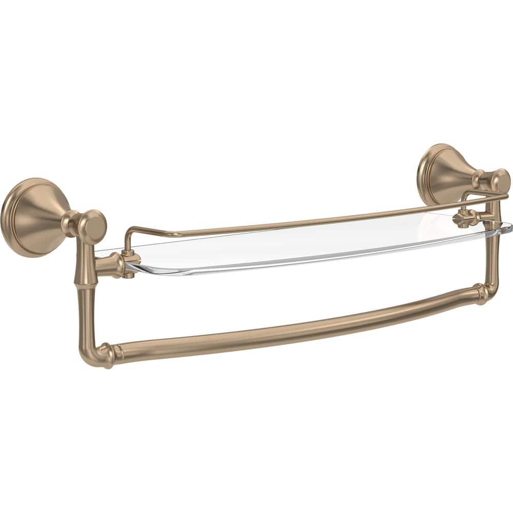 Delta Cassidy 18 in. Towel Bar in Champagne Bronze w/ Glass Shelf 79710-CZ  The Home Depot