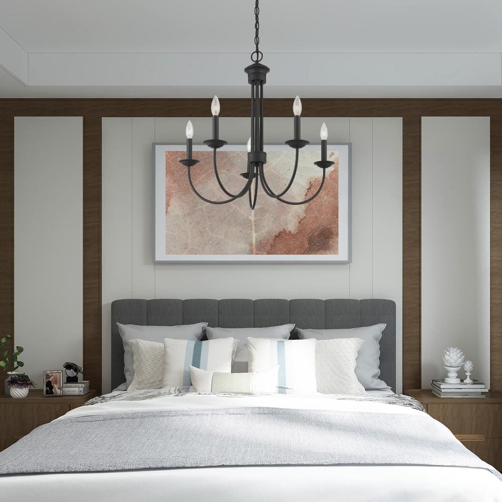 Estate Elegance 5-Light Black Crystal Chandelier