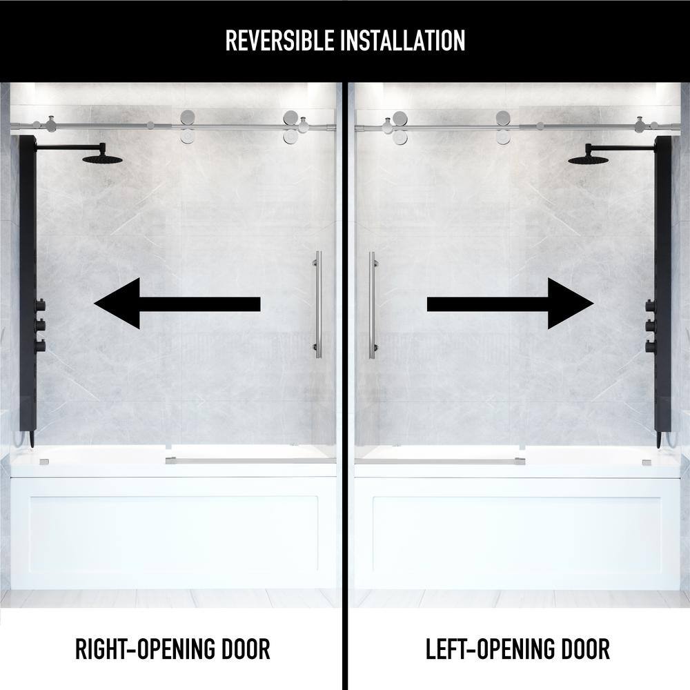 Elan Chrome 60" Frameless Sliding Tub Door with Laminated Glass