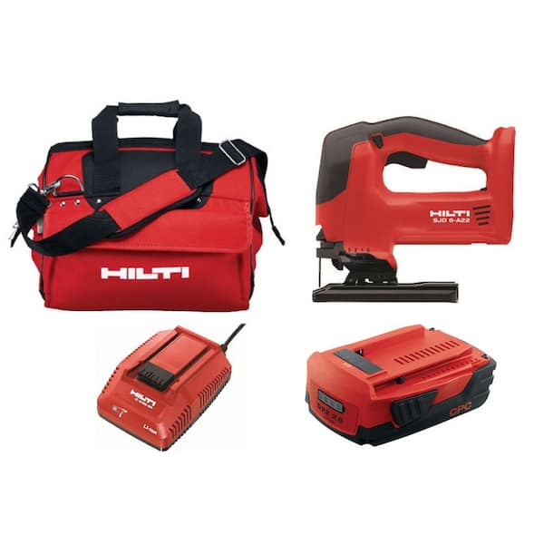 22-Volt SJD 6-A Keyless Cordless Variable Speed Orbital Jig Saw Kit with 2.6 Amp Li-Ion Battery, Charger and Bag
