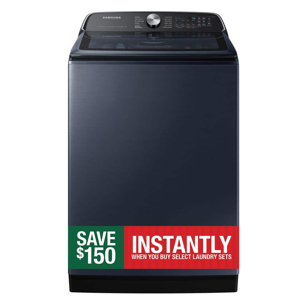 Samsung 5.4 cu. ft. Smart Top Load Washer with Pet Care Solution and Super Speed Wash in Brushed Navy Blue