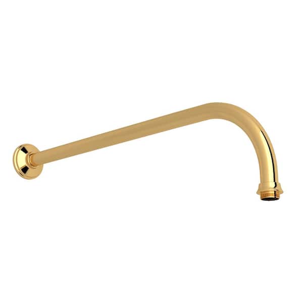 PERRIN & ROWE 15 in. Wall Mounted Shower Arm in Unlacquered Brass