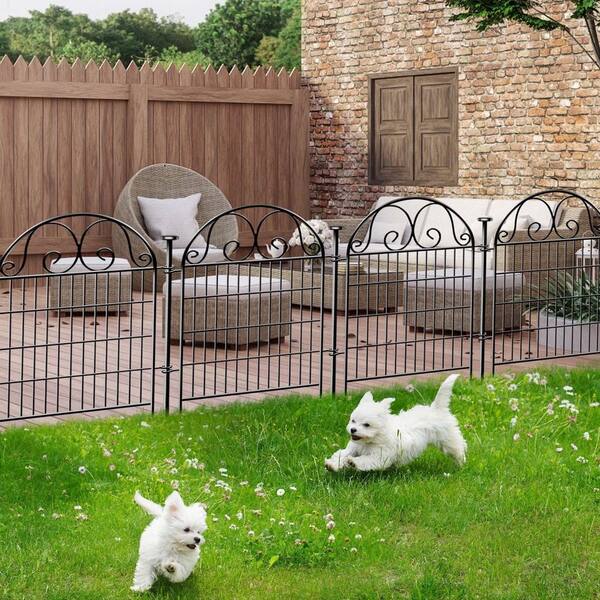 Justincity 32 in. Black Metal Garden Fence with Gate - 16