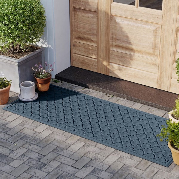 WaterHog Cordova Bluestone 35 in. x 85 in. PET Polyester Door Mat