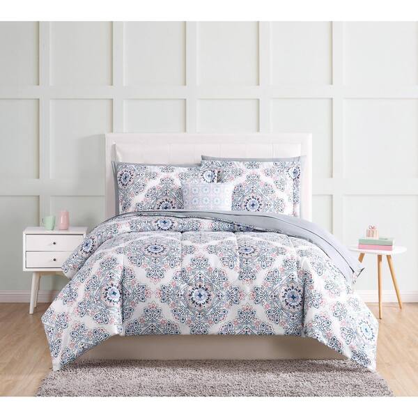 Style 212 Shirley 12-Piece Blue Queen Bed in a Bag Set