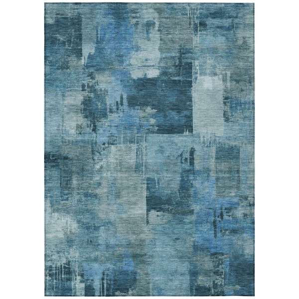 Chantille Machine Washable Indoor/Outdoor Abstract ACN2069 Blue 2 ft. 6 in. x 3 ft. 10 in. Area Rug