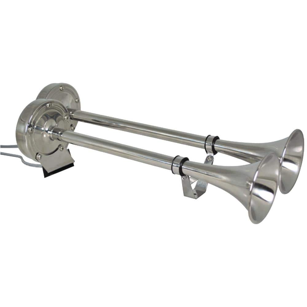 MARINCO Dual Trumpet Electric Horn Stainless Steel 10029XLP - The Home Depot
