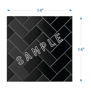 Take Home Sample - Caltrop Black Stainless Steel 4 in. x 4 in. Metal Peel and Stick Wall Mosaic Tile (0.11 sq.ft.)