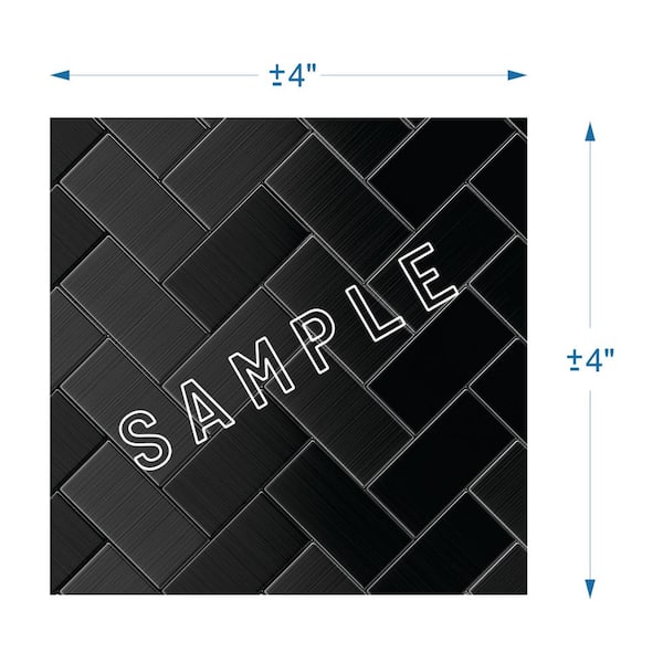 Inoxia SpeedTiles Take Home Sample - Caltrop Black Stainless Steel 4 in. x 4 in. Metal Peel and Stick Wall Mosaic Tile (0.11 sq.ft.)