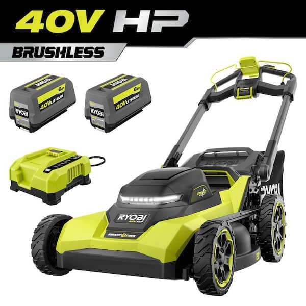 40V HP Brushless 21 in. Cordless Battery Walk Behind Multi-Blade Self-Propelled Mower w/ (2) 6.0Ah Batteries and Charger