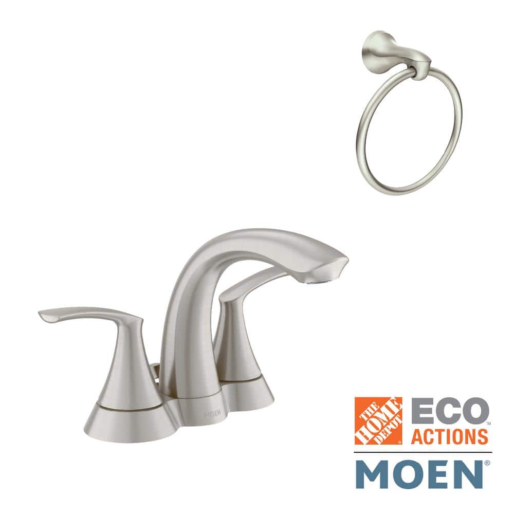 MOEN Darcy Centerset 2Handle Bathroom Faucet Combo Kit with Towel Ring
