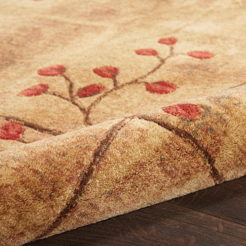 Handmade Latte Synthetic Rectangular Medium Rug
