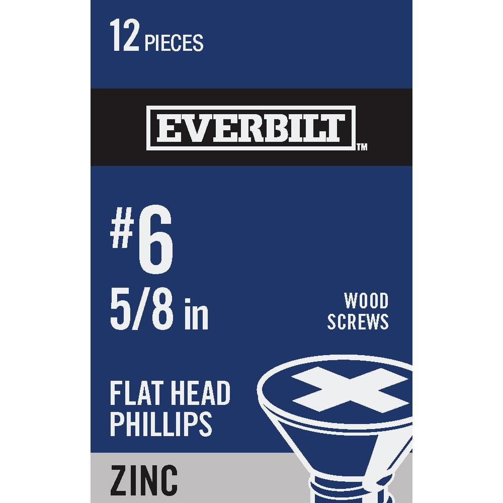 Everbilt #6 x 5/8 in. Phillips Flat Head Zinc Plated Wood Screw