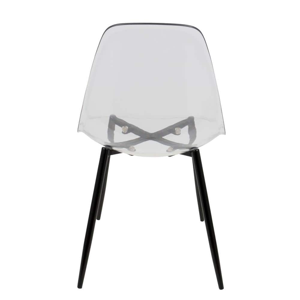 Black and Clear Acrylic Side Chair with Metal Legs