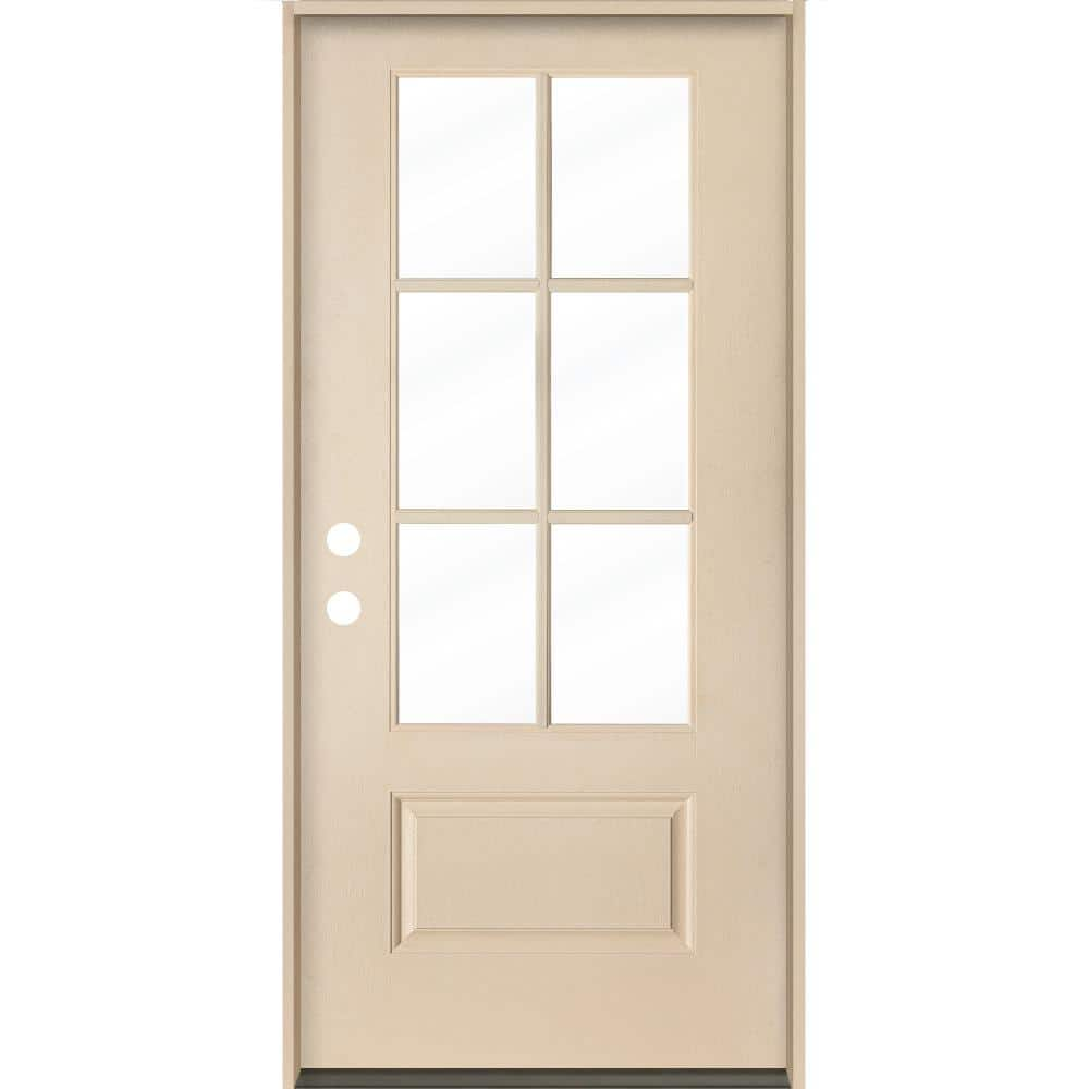 Krosswood Doors UINTAH Modern Farmhouse 36 in. x 80 in. 6-Lite Right ...