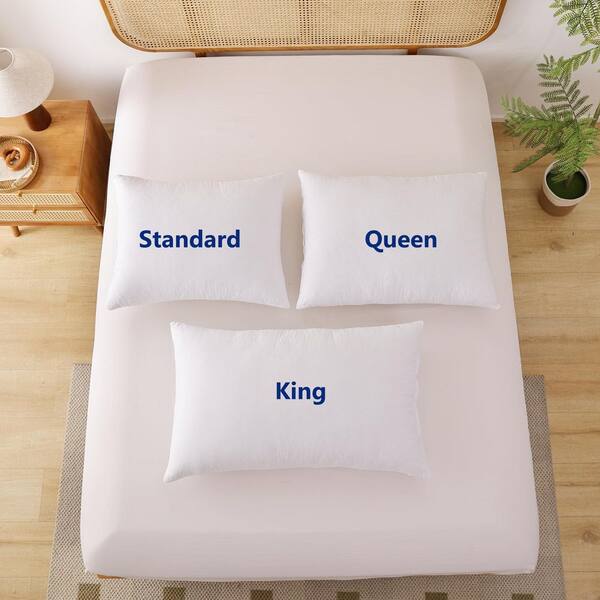 Shatex 34 in. x 20 in. White King Size Extra Firm-Pillow with