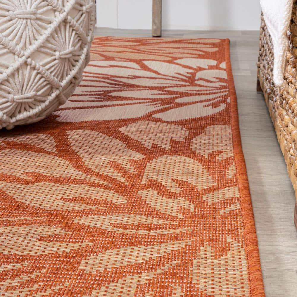 Zinnia Bohemian Floral Textured Flatweave Gray Synthetic Area Rug