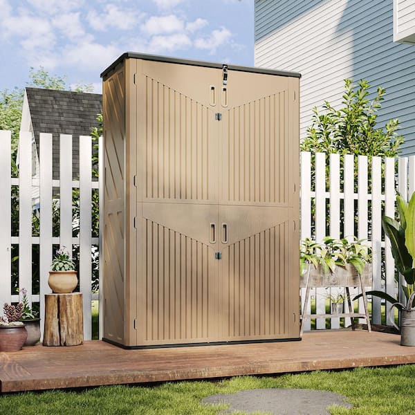 Sizzim Vertical Storage 4.4 ft. W x 2.5 ft. D Resin Shed with