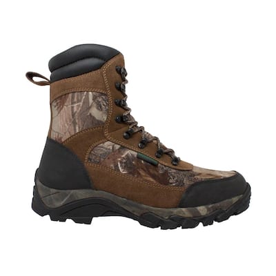 Men's Size 12 Camo Brown Suede/Leather 10 in. Waterproof Real Tree 400G Hunting Boots