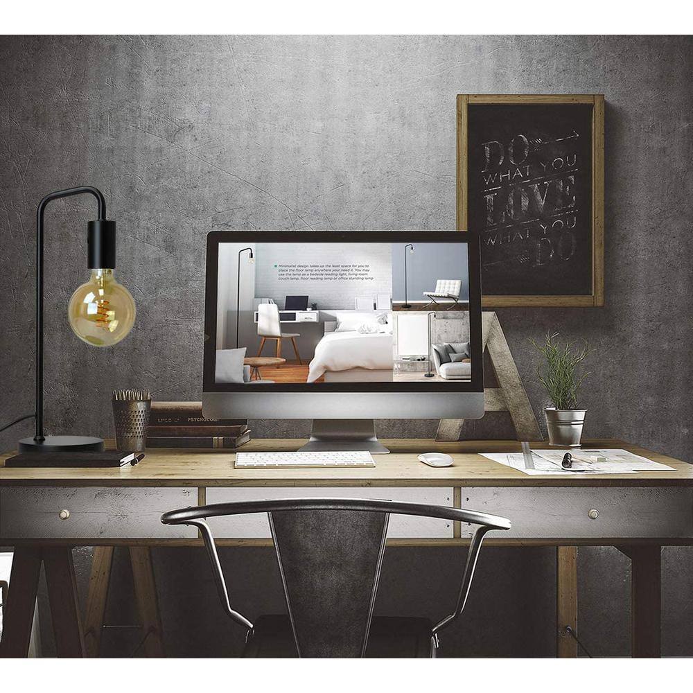Black Metal Edison Bulb Clip-On Task Lamp