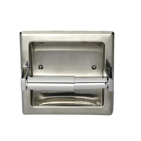 PRIVATE BRAND UNBRANDED Recessed Wall-Mounted Toilet Paper Holder in Chrome