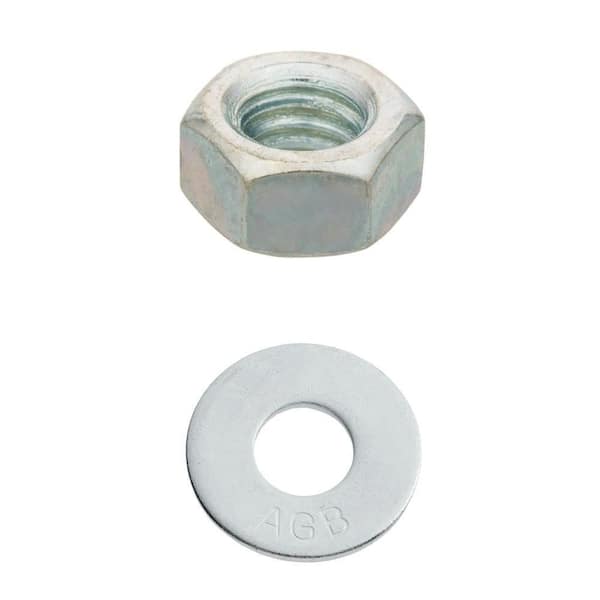 1/2 in.-13 Zinc Plated Hex Nut (50-Pack) and 1/2 in. Zinc Flat Washer (50-Pack) Combo
