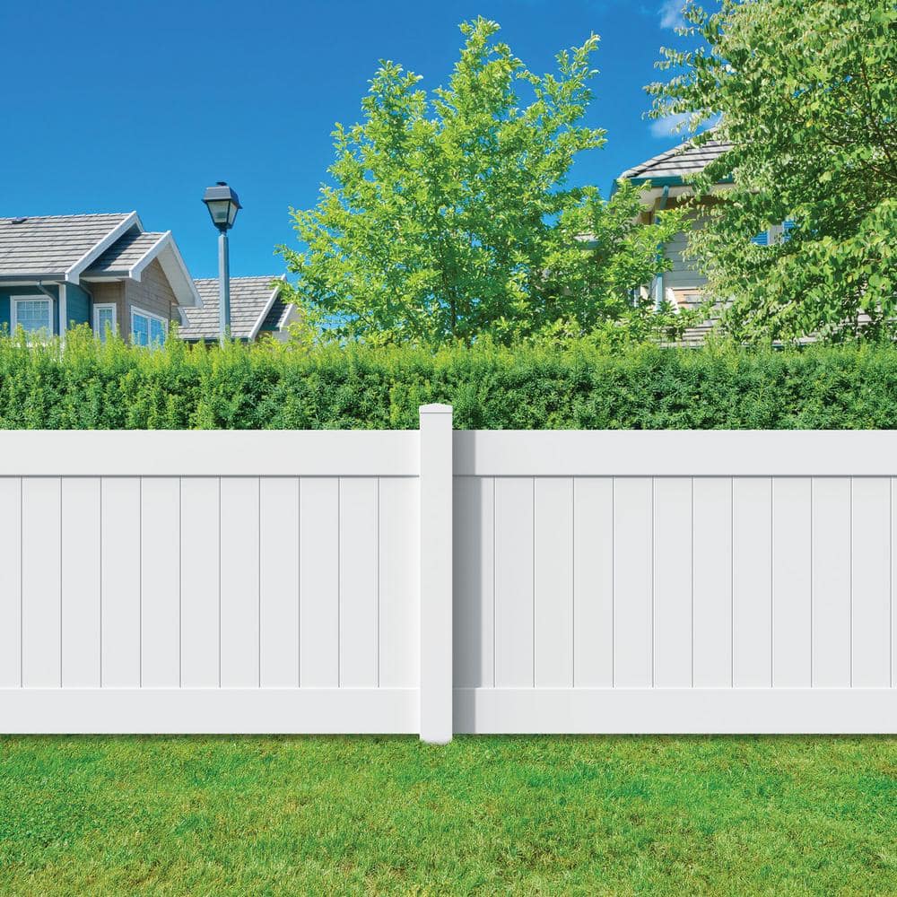 Buy Linden 4 Ft. H X 8 Ft. W White Vinyl Privacy Fence Panel Kit Online ...