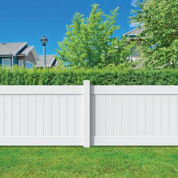 Linden 4 ft. H x 8 ft. W White Vinyl Privacy Fence Panel (Unassembled)