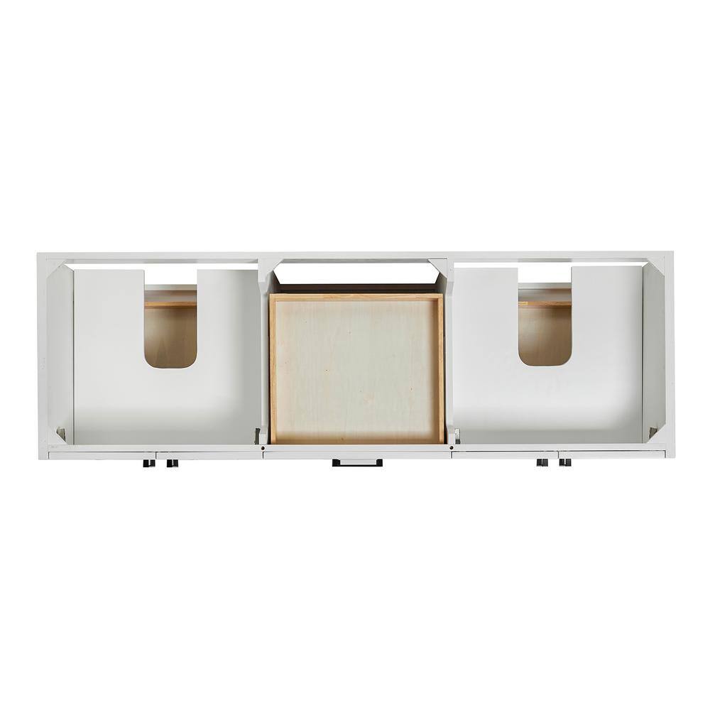 Kelly 67" White Double Sink Vanity with Carrara Marble Top
