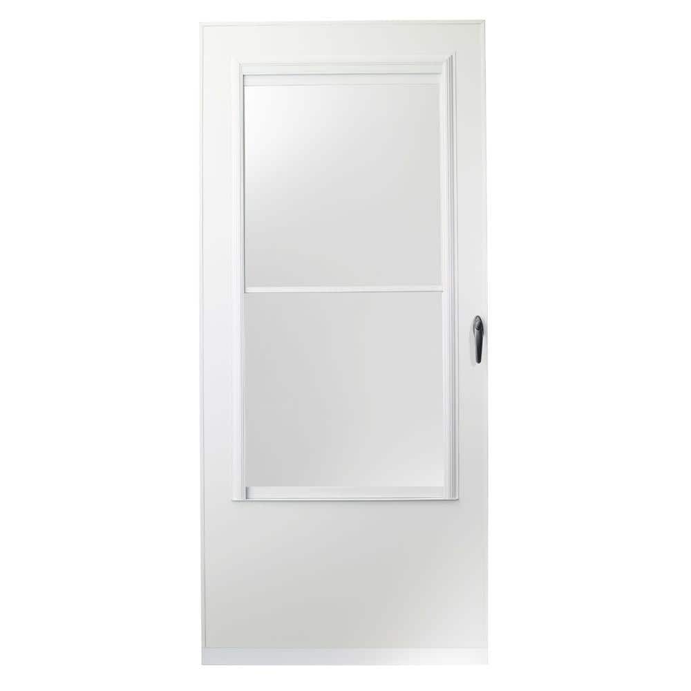 EMCO 36 in. x 80 in. 200 Series White SelfStoring Storm Door E2SS36WH