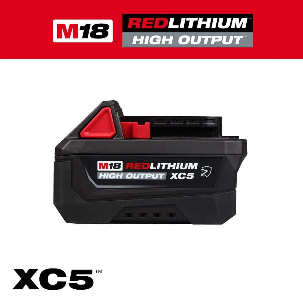 Milwaukee M18 18V Lithium-Ion REDLITHIUM HIGH OUTPUT XC 5.0 Ah Resistant Battery Pack