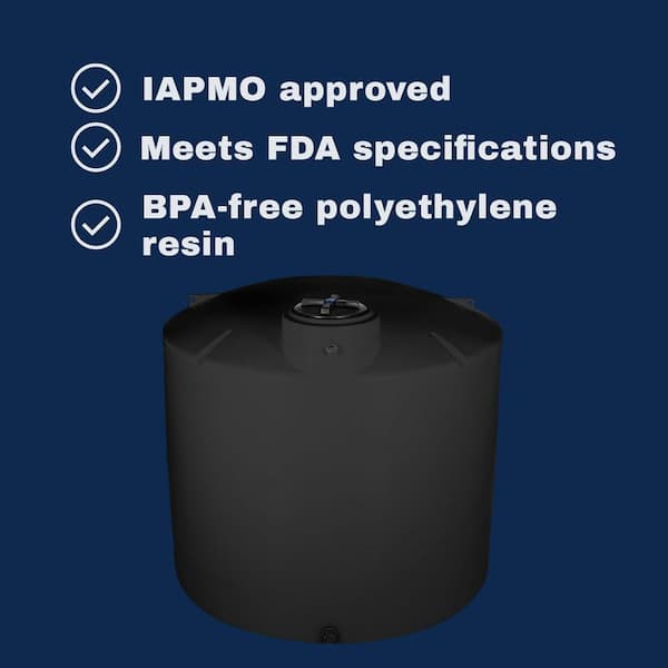VPC 2500 Gal. Black Polyethylene Vertical Water Storage Tank 85