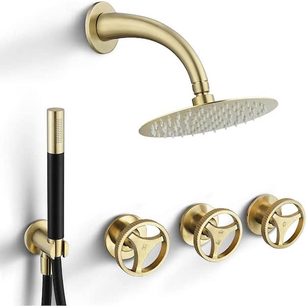 Unbranded Roxy 20 in. W 3 Jet Shower Tower in Gold 16GS-36130