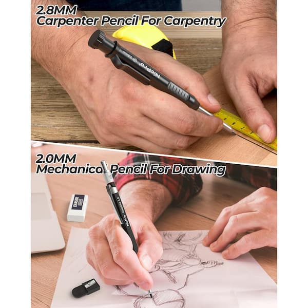 Angel Sar 27 Pack Carpenter Pencils Mechanical, 2.0 mm