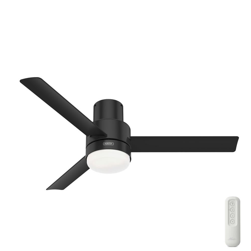 Hunter Gilmour 52 in. Indoor/Outdoor Matte Black Ceiling Fan with Light