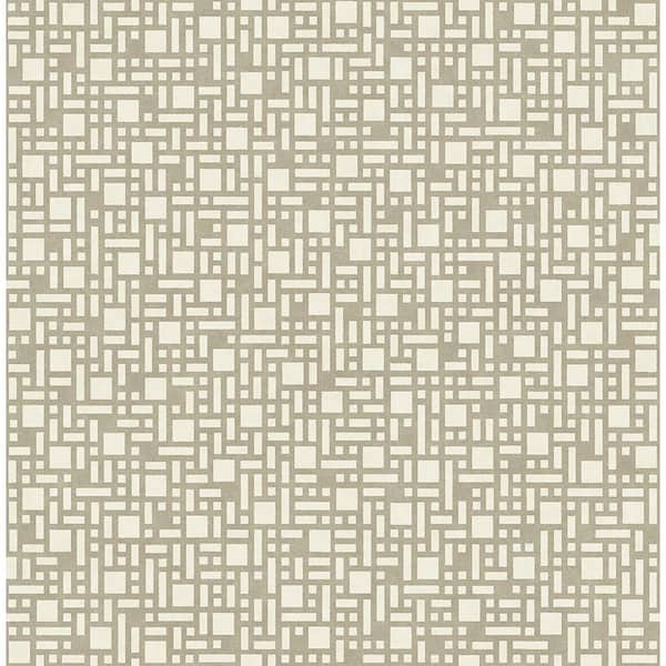 A-Street Prints 8 in. x 10 in. Bento Taupe Geometric Wallpaper Sample