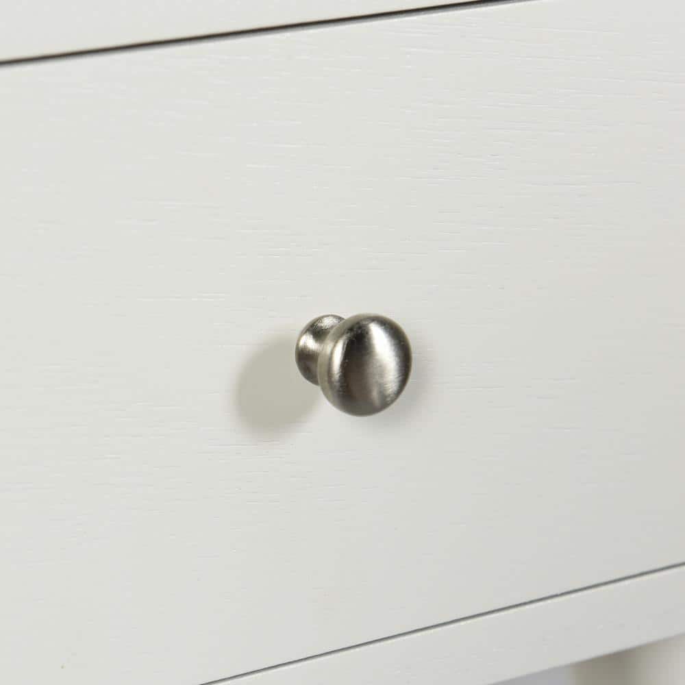 Arthur 17.75 in. Farmhouse White Rectangle Wood End Table with Storage
