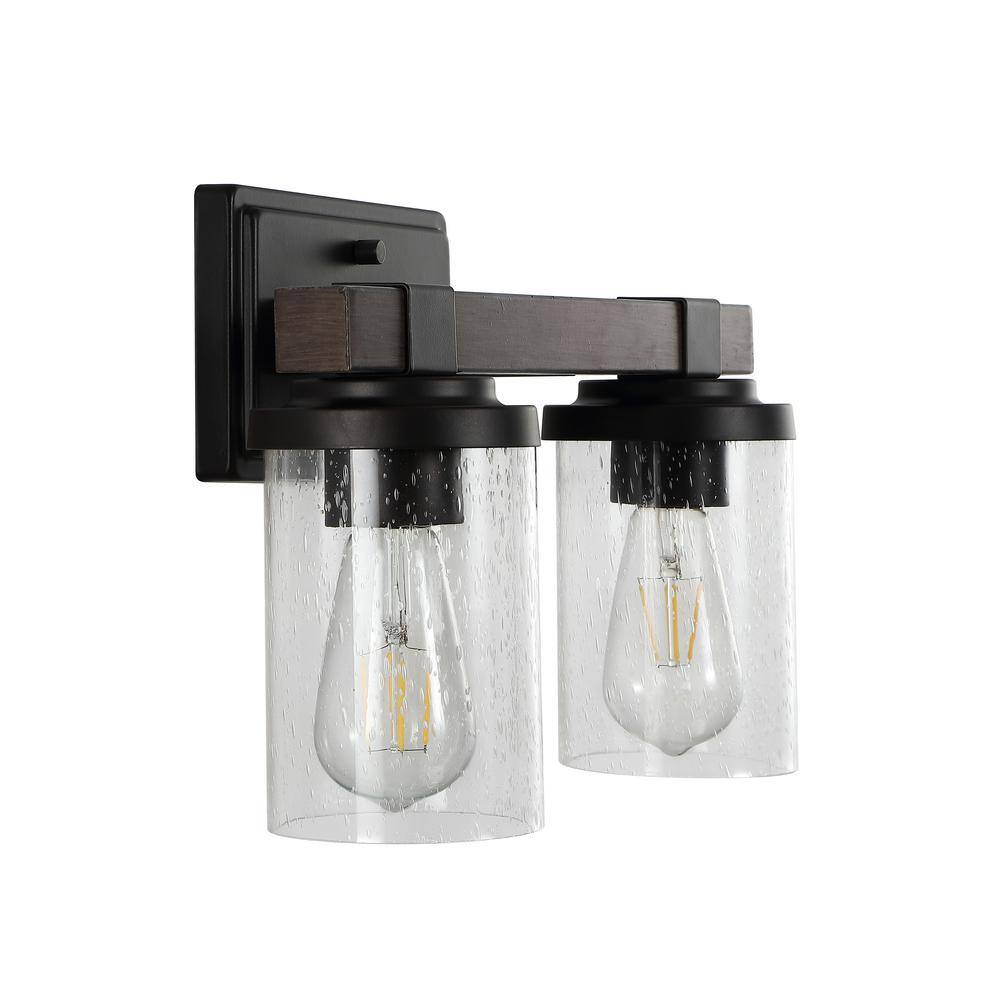 Bungalow 15" Oil-Rubbed Bronze Glass Vanity Light