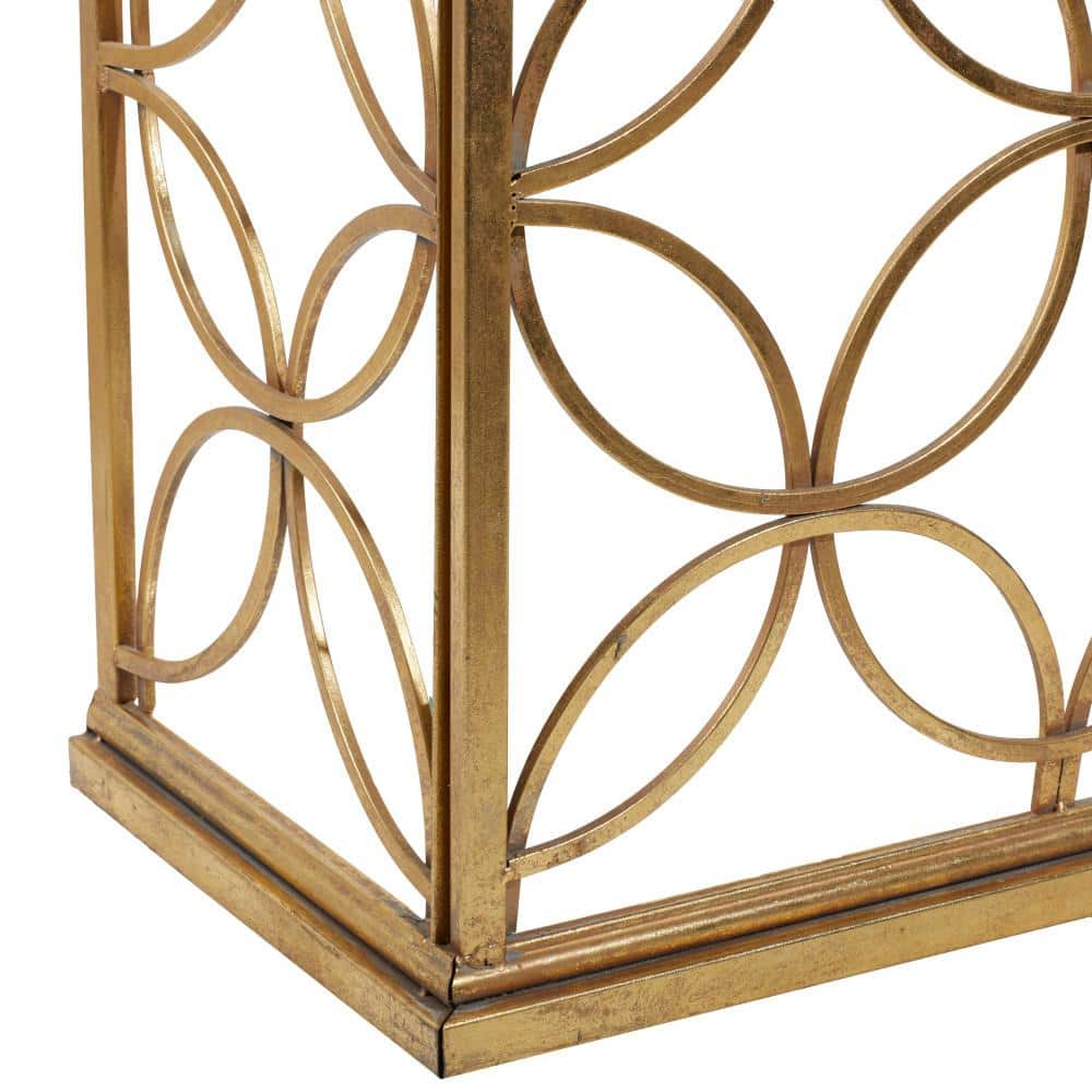 Elegant Gold Metal & Mirrored Glass Console Table, 47" x 32"