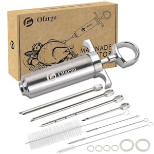 2 oz. Large Capacity Stainless Steel Meat Injector Kit with 4 Marinade Needles