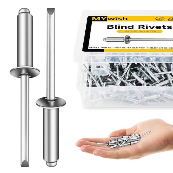 3/16 in. x 5/8 in. Aluminum Blind Pop Rivets (200-Pack) with Steel Mandrel
