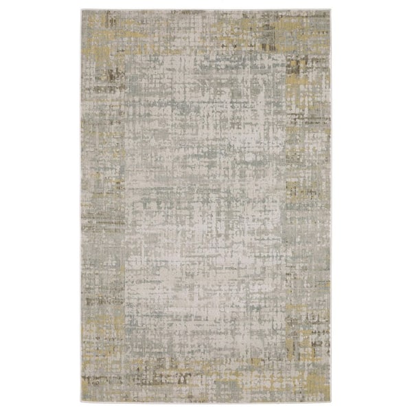 Muse Beige/Multi Doormat 3 ft. x 5 ft. Chic Abstract Distressed Polyester/Polypropylene Blend Indoor Area Rug