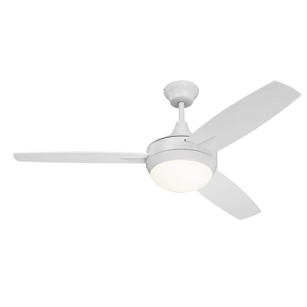 White 52'' Modern Minimalist Ceiling Fan with LED Light