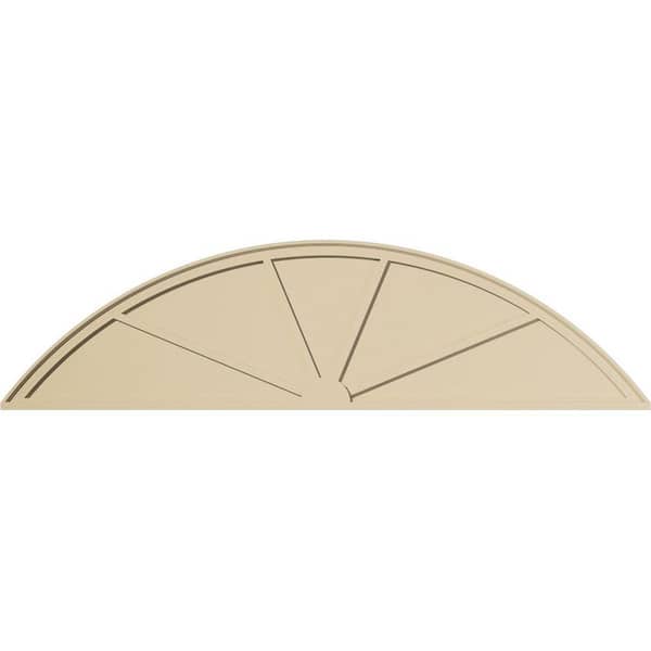 Ekena Millwork 86 in. W x 22-1/2 in. H x 2 in. P Segment Arch 4 Spoke Signature Urethane Pediment, Primed Tan