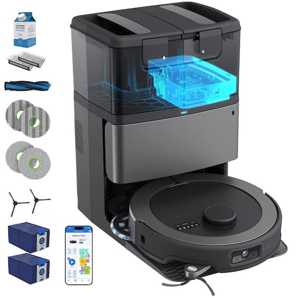 Maxim Robot Vacuum & Mop with Smart Navigation in Titanium Black, with 22 kPa Suction, Auto-Wash & Auto-Empty 5 Gal Dock