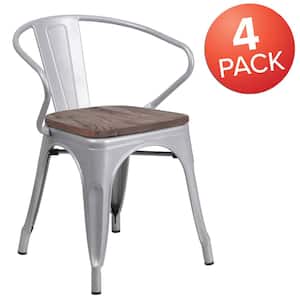 Silver Restaurant Chairs (Set of 4)